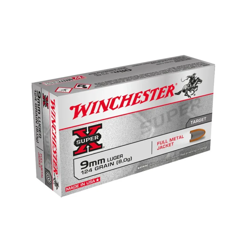 Expressleverans Winchester 9mm Luger Super-X 124gr FMJ 50 st