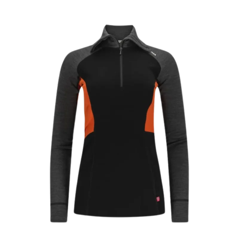 Aclima Warmwool Polo Zip W Black/Marengo Fynd