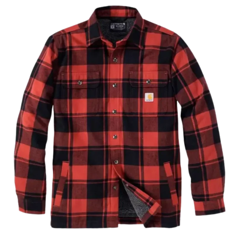 Carhartt Flanell Sherpa Lined Jacket Red Populär