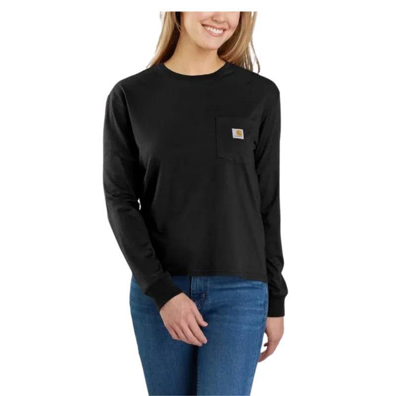 Utförsäljning Carhartt Lightweight Long-Sleeve Women Pocket T-shirt Black