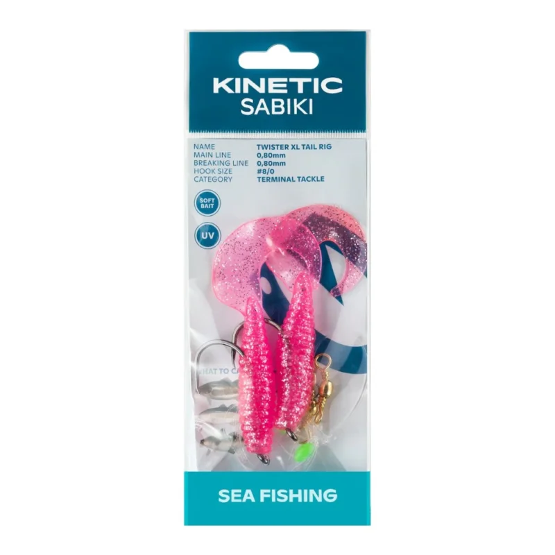 Beställ nu Kinetic Sabiki Twister XL #8/0 130CM 0.80MM PINK/SILV