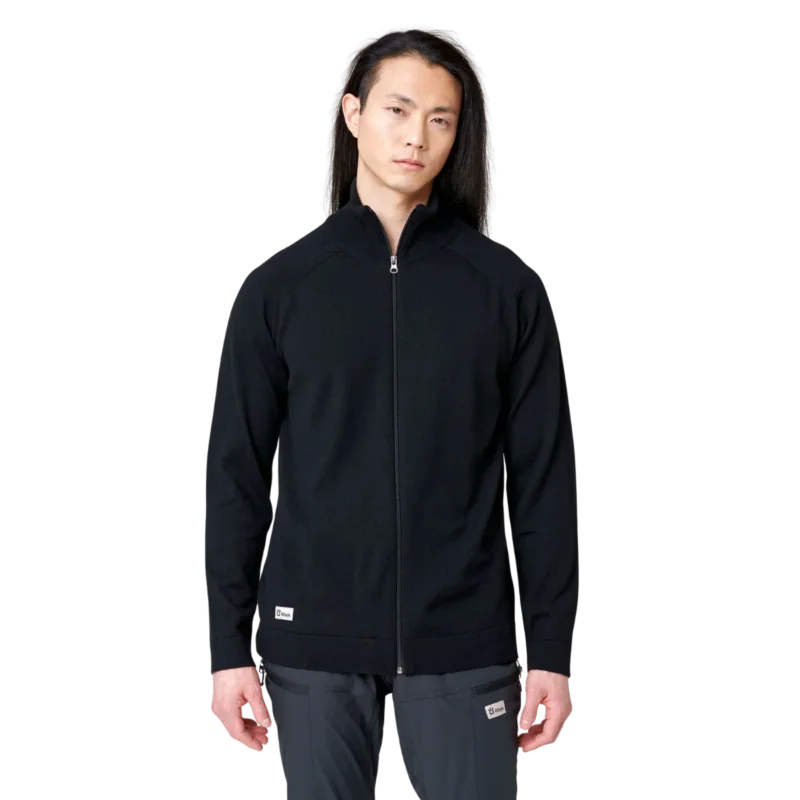 Röyk Men's Merino Full Zip Jacket Black Billigare