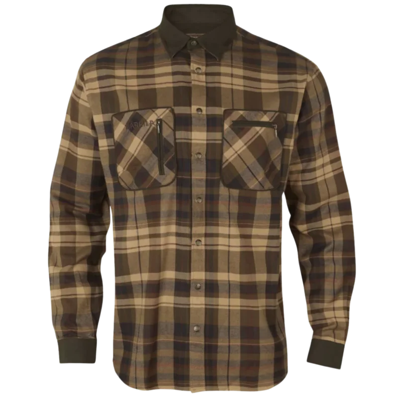 Härkila Pajala Shirt Beige W/Brown Rea