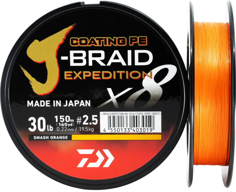 I lager Daiwa J-Braid Expedition 150M Orange