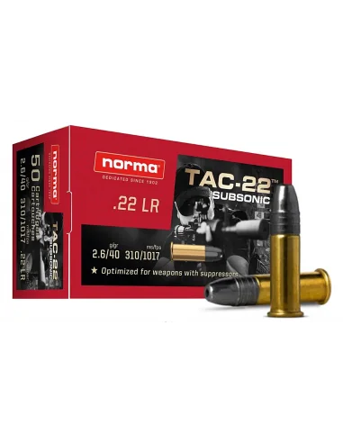 risnedsättning Norma Tac 22LR 2,6g Subsonic - 50-pack