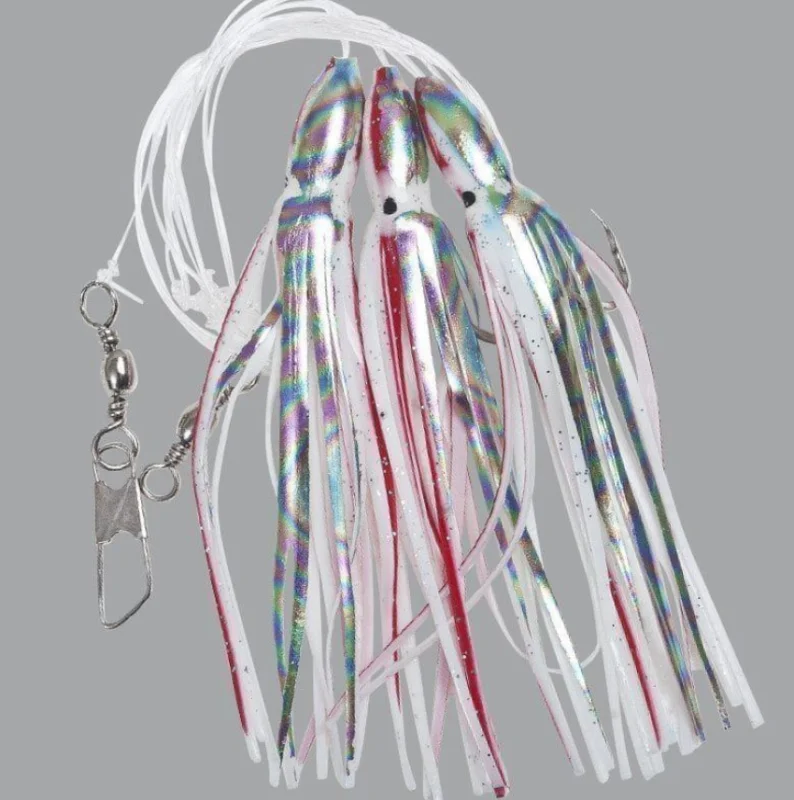 DEEP SEA OCTOPUS RIG 8/0 3 HOOK - RED ABALONE Populärt val
