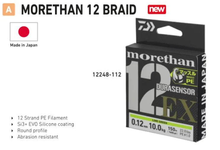 DAIWA MORETHAN 12 BRAID 135M (LIME GREEN) Reapris