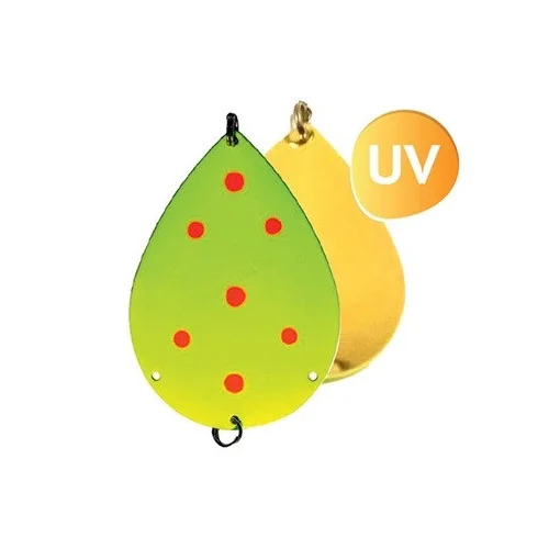 Populär Søvik DividalsBlinken 100mm - UV Fluo Gul/Guld (Rödingblänke)