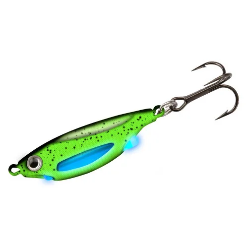 Köp online 13 Fishing Flash Bang Jigging Rattle Spoon 11g Radioactive Perch