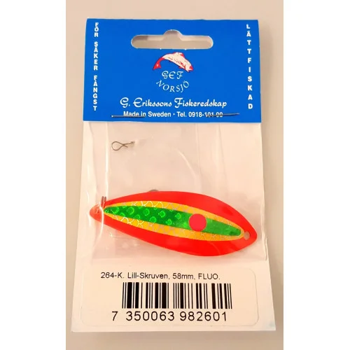 G. Eriksson Rödingblänke Lill-Skruven 58 mm - Fluo Gul/Grön Köp online