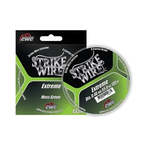 Säker betalning Spunnen fiskelina Strike Wire Extreme mossgrön, 135 m, 0,19 mm