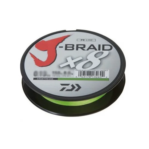 Daiwa J-Braid X8 150m 0,16mm/9,1kg - Chartreuse Fynd