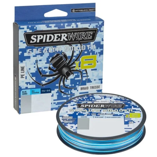 Fri frakt SpiderWire 0,15mm Stealth Smooth braid 8 - Blue Camo 150m