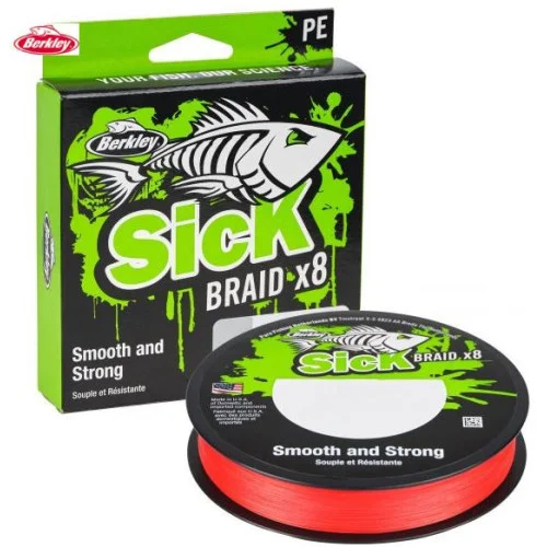 Berkley Sick Braid X8 0,14mm Flätlina - Red Begränsat antal