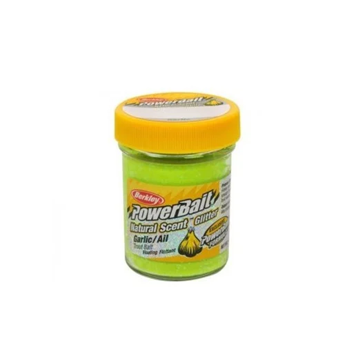 Powerbait Natural Scent Glitter Garlic - Chartreuse I lager