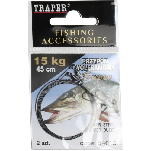 Wolfram Super Leader 15kg 45cm (2-pack gäddtafs) Fynd