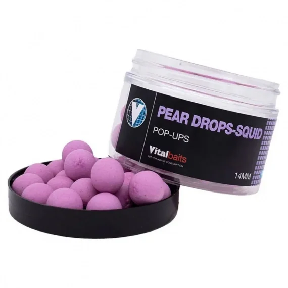 Sänkt pris Vital Baits Pop-ups Pear Drops-Squid 50g