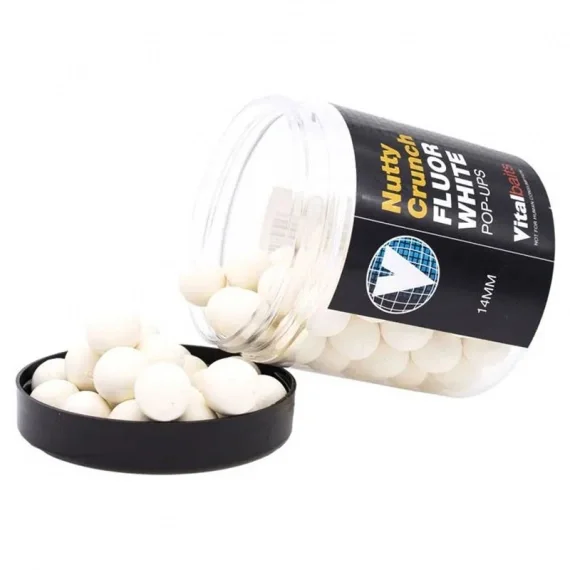 Vital Baits Pop-ups Nutty Crunch Fluor White 80g Nedsatt pris