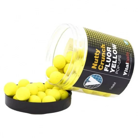 Vital Baits Pop-ups Nutty Crunch Fluor Yellow 80g Nyhet