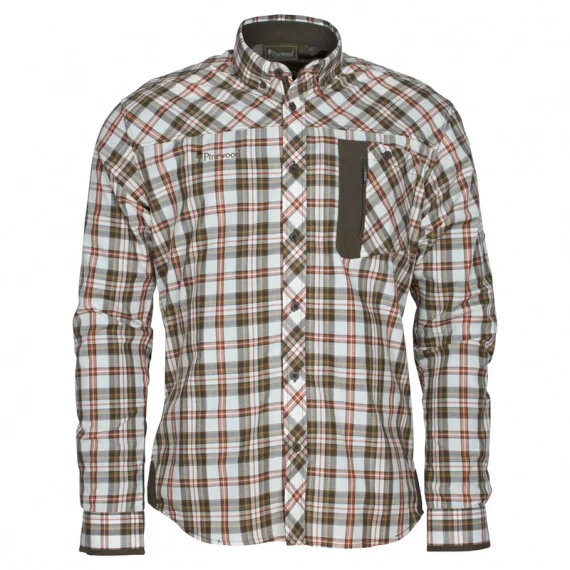 Fynd Pinewood Wolf Shirt Offwhite/Brown