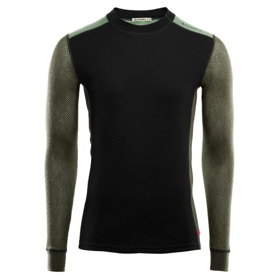 Beställ nu Aclima WoolNet Hybrid Crewneck M's Jet Black/Olive Night/Dill