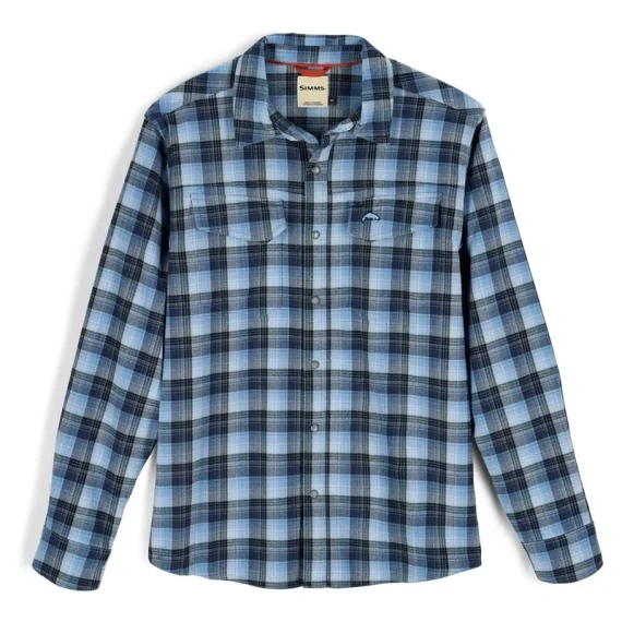 Fri frakt Simms Gallatin Flannel Shirt Kennebec Pld Steel Blue
