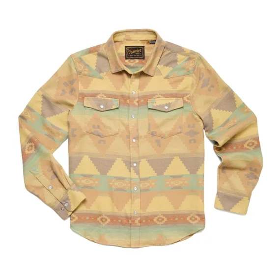 Howler Bro's Sheridan Flannel Mitla Motifs Old Gold Rea