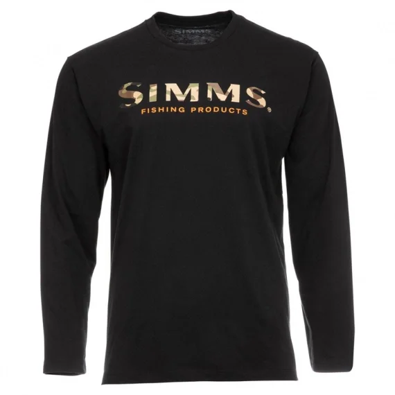 Simms Logo Shirt LS Black Kampanjpris