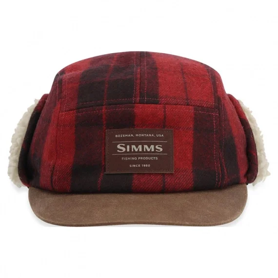 Simms Coldweather Cap Red Buffalo Plaid Reapris