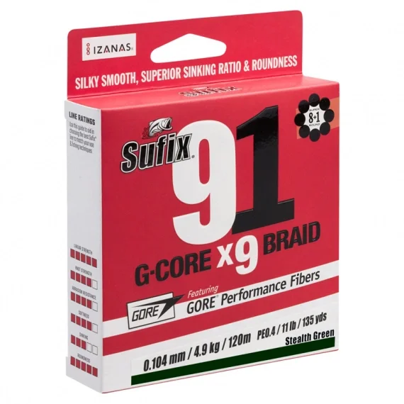Sufix 91 Braid Lo-Vis Green 150m Köp nu