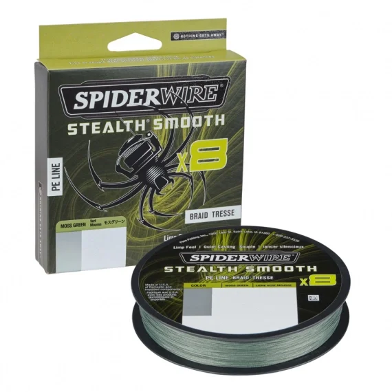 SpiderWire Stealth Smooth Braid 8 Moss Green 150m Handla nu