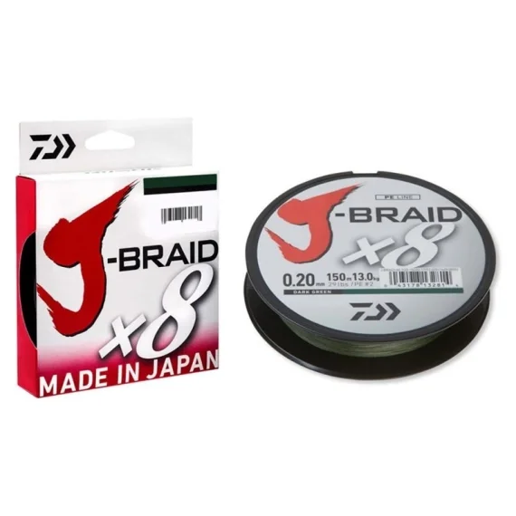 Daiwa J-Braid X8 150m Dark Green Rabatt