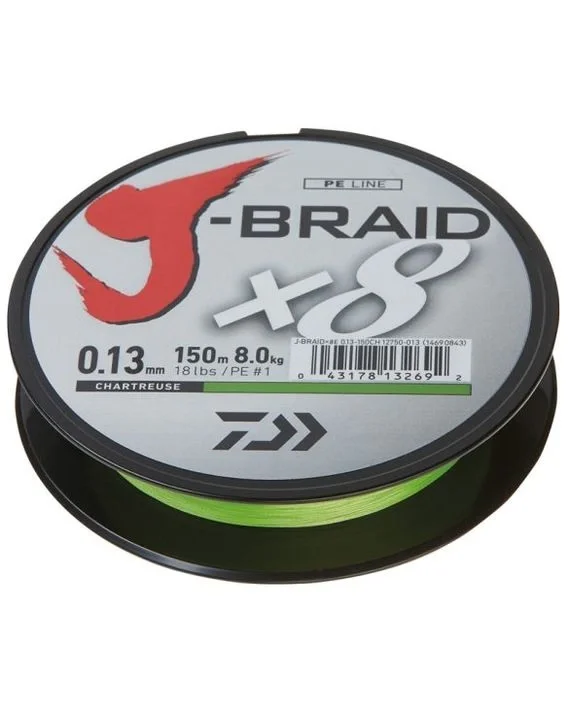 Daiwa J-Braid X8 150m Chartreuse Billig