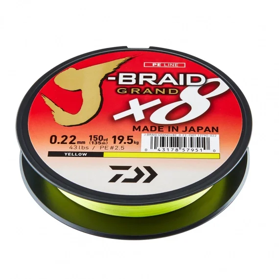Handla nu Daiwa J-braid Grand X8 Yellow 135m
