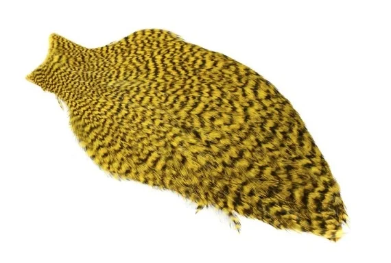 Whiting Freshwater Streamer Cape - Grizzly Dyed Yellow Billig