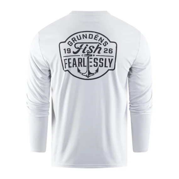 I lager Grundéns Fish Fearlessly LS Tech Tee Grey Mist