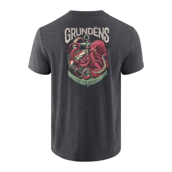 Grundéns Octo-Trout SS T-Shirt Heather Charcoal Snabb leverans