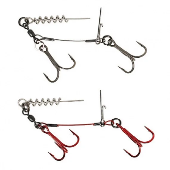 Billig Savage Gear Carbon49 Corkscrew Stinger (2 x treble) 2-pack