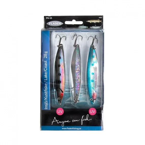 Fladen Nidingen 28g 3-pack, Svart/Silver/Blå risnedsättning