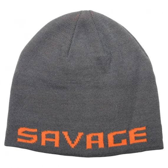 Kundfavorit Savage Gear Logo Beanie, Rock Grey/Orange