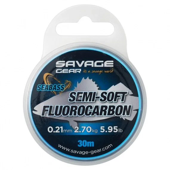 Lågt pris Savage Gear Semi-Soft Fluorocarbon Seabass 30m
