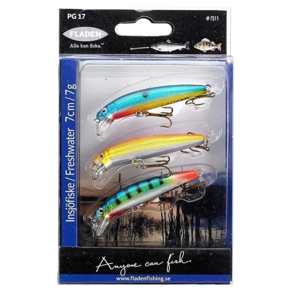 Lågt pris Fladen Abborre-Ädelfisk 3-pack Wobbler