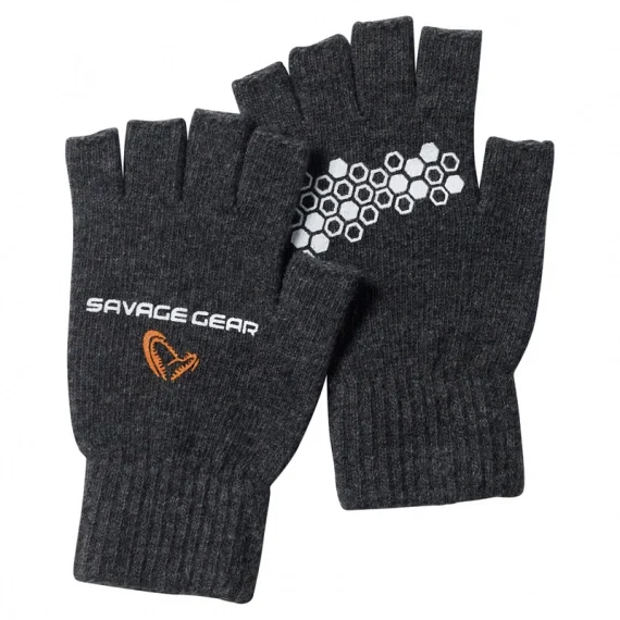 Kampanj Savage Gear Knitted Half Finger Glove Dark Grey Melange