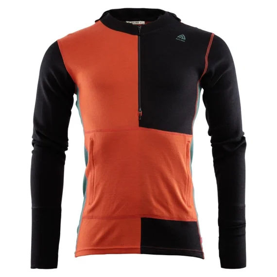 Endast idag Aclima WarmWool Hoodsweater w/zip M's Jet Black/RC/NA