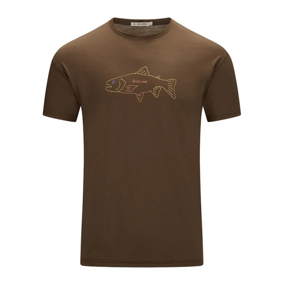 Kundfavorit Aclima LightWool 140 Classic Tee Salmon M's Dark Earth