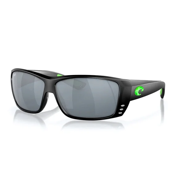 Costa Cat Cay 200 Matte Black/Electric Green Gray Silver Mirror 58 Premium