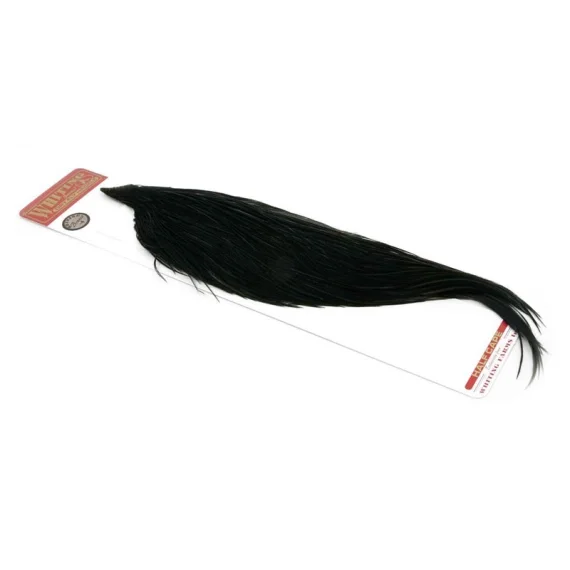 Whiting Bronze 1/2 Dry Fly Hackle Dyed Black I lager