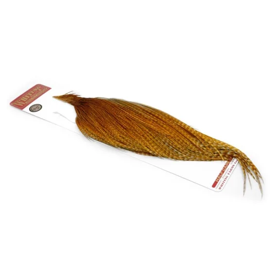 Whiting Bronze 1/2 Dry Fly Hackle Barred Dark Ginger Köp online