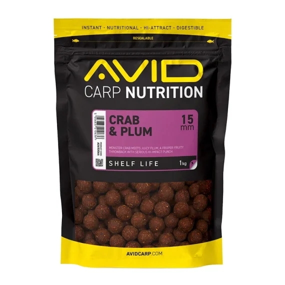 Outlet Avid Crab & Plum Boilies - 1kg