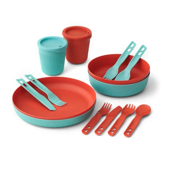 Lågt pris Sea To Summit Passage Dinnerware Set 2P, 14pcs Blue + Orange